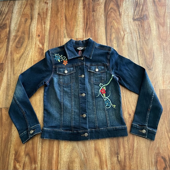 Harley Davidson Woman’s Embroidered Motorcycle Jacket, Size:  S - Picture 4 of 8